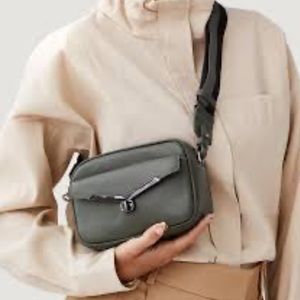 Botkier Valentina Mini Camera Crossbody Bag Leather Smoke Gray